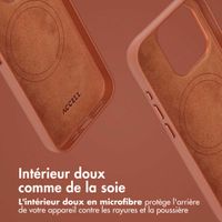 Accezz Étui de télephone portefeuille en cuir 2-en-1 avec MagSafe Apple iPhone 15 Pro - Sienna Brown
