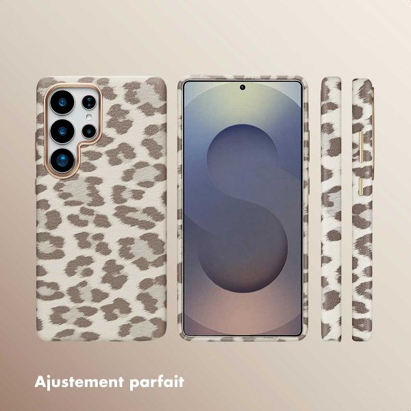 Selencia Coque Sabi imprimé panthère avec MagSafe Samsung Galaxy S25 Ultra - Soft Ivory