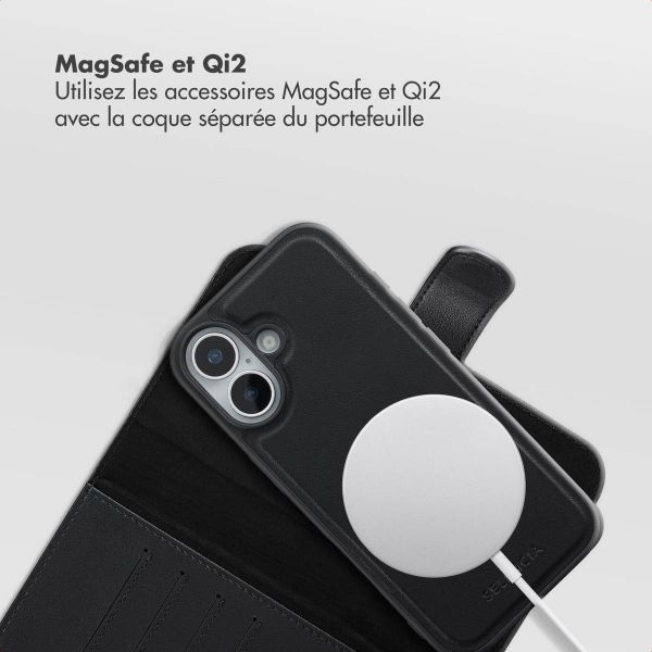 Selencia Étui portefeuille amovible Olyn avec MagSafe Apple iPhone 17 - Noir