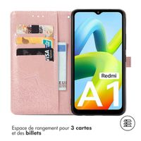 imoshion Etui de téléphone portefeuille Mandala Xiaomi Redmi A1 / A2 - Rose Dorée