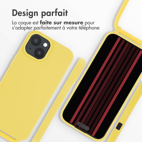 imoshion Coque en silicone avec cordon Apple iPhone 15 - Jaune