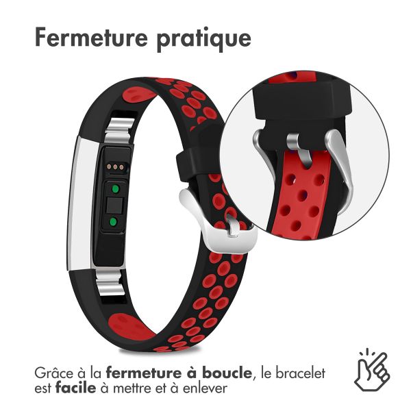 imoshion Bracelet sportif en silicone Fitbit Alta (HR) - Noir/Rouge