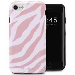 Selencia Coque arrière Vivid Tough iPhone SE (2022 / 2020) / 8 / 7 / 6(s) - Colorful Zebra Old Pink