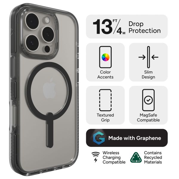 ZAGG Coque Santa Cruz Snap avec MagSafe Apple iPhone 16 Pro - Clear / Black