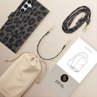 Selencia Étui de télephone portefeuille imprimé léopard Sabi Samsung Galaxy A36 / A56 - Midnight Black