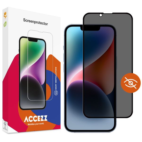 Accezz Protection d'écran en verre trempé Privacy Apple iPhone 13 / 13 Pro / 14 / 16e