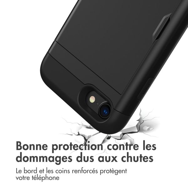 imoshion Coque arrière avec porte-cartes Apple iPhone SE (2022 / 2020) / 8 / 7 - Noir