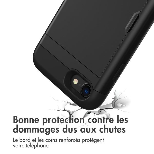 imoshion Coque arrière avec porte-cartes iPhone SE (2022 / 2020) / 8 / 7 - Noir