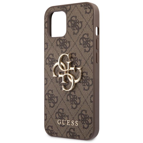 Guess Coque 4G Metal Logo Backcover Apple iPhone 13 - Marron