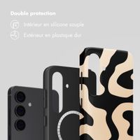 Selencia Coque arrière Vivid avec MagSafe Samsung Galaxy S24 - Art Wave Black