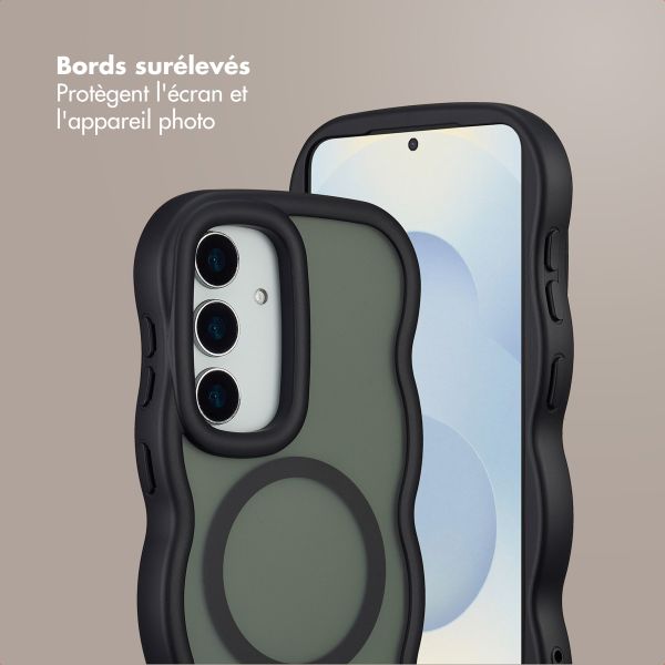 Selencia Coque arrière Wavy avec MagSafe Samsung Galaxy S24 / S25 - Noir