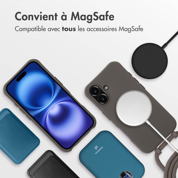 imoshion Coque de couleur avec cordon amovible MagSafe iPhone 16 - Black Coffee