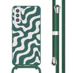 imoshion Coque design en silicone avec cordon Samsung Galaxy S21 - Petrol Green Groovy