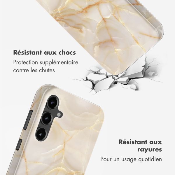 Selencia Coque arrière Vivid Samsung Galaxy S23 FE - Golden Beige Marble