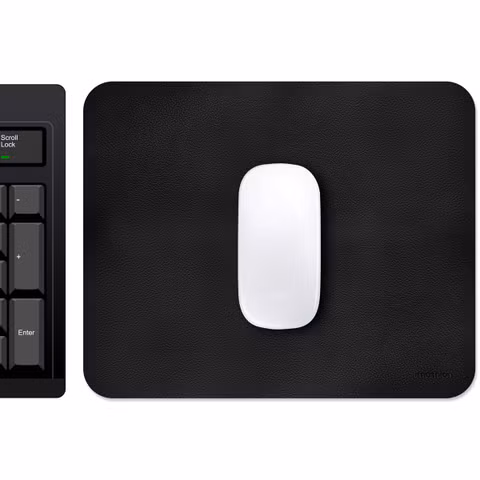 imoshion Tapis de souris - Tapis de souris en similicuir - 21 x 26 cm - Noir