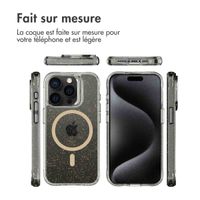 imoshion Coque arrière transparente Pailletée avec MagSafe Apple iPhone 15 Pro Max - Doré