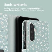 imoshion Étui de télephone portefeuille Design Samsung Galaxy A36 - Smoke Green Flowers