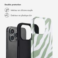 Selencia Coque arrière Vivid Apple iPhone 13 Pro - Colorful Zebra Sage Green