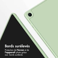 Accezz Étui de téléphone portefeuille Smart Silicone Samsung Galaxy Tab A9 Plus - Vert clair