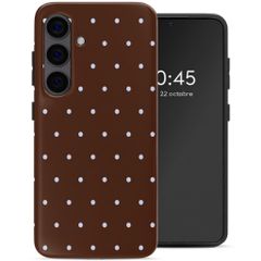 Selencia Coque arrière Vivid Samsung Galaxy S24 - Happy Dots Chocolate