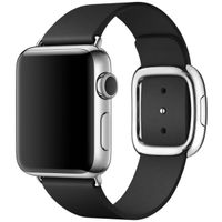 Apple Bracelet Leather Band Modern Buckle Apple Watch Series 1 t/m 9 / SE (38/40/41 mm) | Series 10 / 11 (42 mm) - Taille S - Black