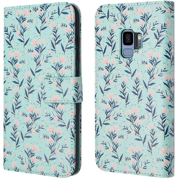 imoshion ﻿Étui de téléphone portefeuille Design Samsung Galaxy S9 - Blue Flowers