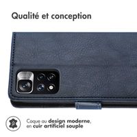 imoshion Étui de téléphone portefeuille Luxe Xiaomi Redmi Note 11 Pro - Bleu foncé