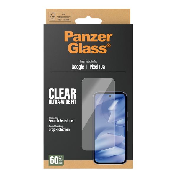 PanzerGlass Protection d'écran en verre trempé Anti-bactéries Google Pixel 10a