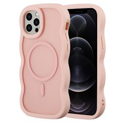 Selencia Coque arrière Wavy avec MagSafe Apple iPhone 12 (Pro) - Soft Pink