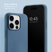 Selencia Coque avec dragonne de luxe iPhone 15 Pro - Bleu