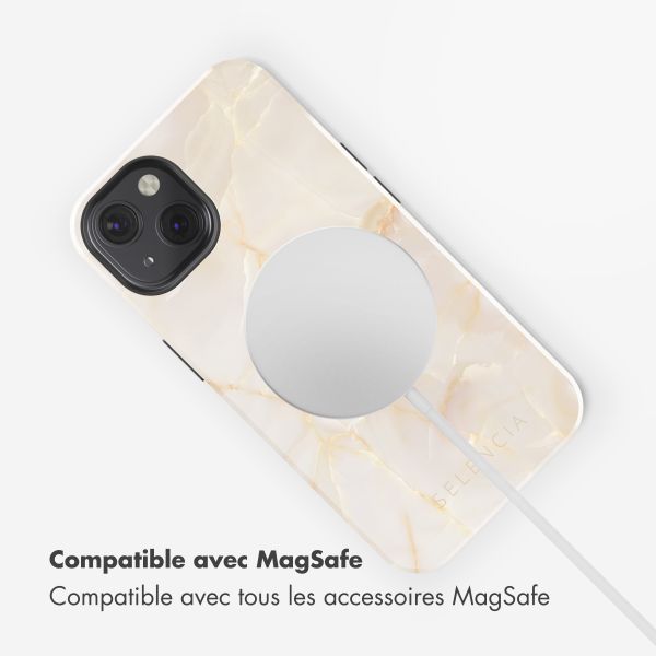 Selencia Coque arrière Vivid avec MagSafe Apple iPhone 13 - Golden Beige Marble
