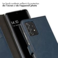 Selencia Étui portefeuille en cuir véritable Samsung Galaxy A52(s) (5G/4G) - Bleu