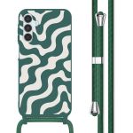 imoshion Coque design en silicone avec cordon Samsung Galaxy A15 (5G/4G) - Petrol Green Groovy