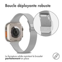 imoshion Bracelet pliant Milanese Apple Watch Series 1-10 / SE / Ultra (2) - 42/44/45/46/49 mm - Argent