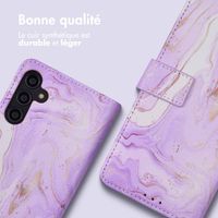 imoshion Étui de télephone portefeuille Design Samsung Galaxy A14 (5G/4G) - Purple Marble
