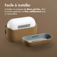 Accezz Coque en Cuir véritable Apple AirPods Pro 2 - Taupe