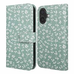 imoshion Étui de télephone portefeuille Design Apple iPhone 17 - Smoke Green Flowers