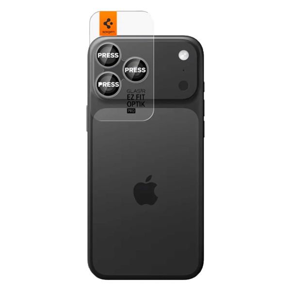 Spigen GLAStR Verre protecteur de caméra 2 pack Apple iPhone 17 Pro / 17 Pro Max / 16 Pro / 16 Pro Max / 15 Pro / 15 Pro Max / 14 Pro / 14 Pro Max - Gris