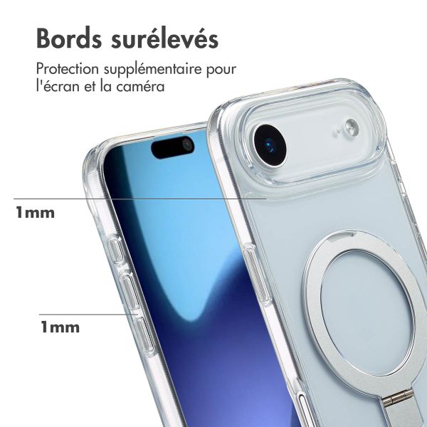 Accezz Coque Ring Stand avec MagSafe Apple iPhone Air - Transparent