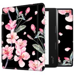 imoshion Design Slim Hard Sleepcover avec support Kobo Sage / Tolino Epos 3 - Blossom Watercolor Black