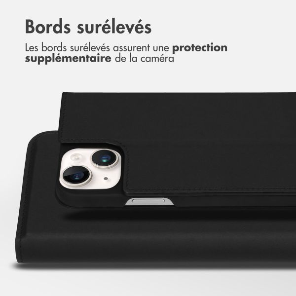 Accezz Étui de télephone Slim Folio en cuir de qualité supérieure Apple iPhone 14 Plus - Noir