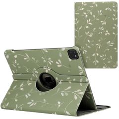 imoshion Coque tablette Design rotatif à 360° iPad Pro 12.9 (2018 / 2020 / 2021 / 2022) - Green Flowers