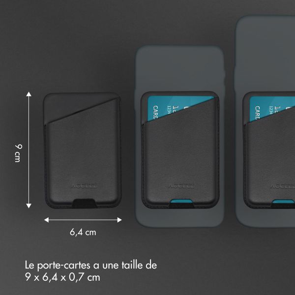 Accezz Porte-cartes en cuir - Compatible avec MagSafe et Qi2 - Onyx Black