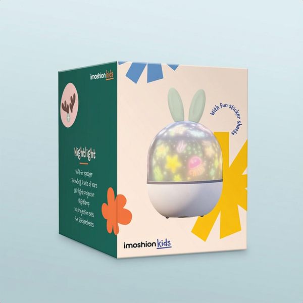 imoshion Projecteur Veilleuse Dreamlight avec Haut-parleur - 10 Rouleaux de Projection - Blanc