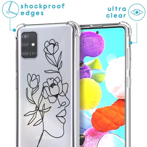 imoshion Coque Design avec cordon Samsung Galaxy A71 - Woman Flower