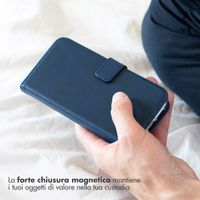 Selencia Étui portefeuille en cuir véritable Samsung Galaxy S23 - Bleu