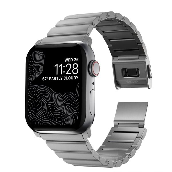 Nomad Bracelet à maillons en titane Apple Watch Series 1 á 10 / SE / Ultra (2) (44/45/46/49 mm) - Argent