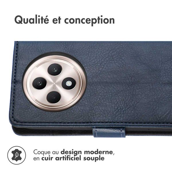 imoshion Étui de téléphone portefeuille Luxe Oppo Reno 12F 5G - Bleu foncé