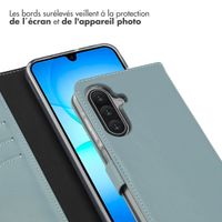 Selencia Étui portefeuille en cuir véritable Samsung Galaxy A17 - Bleu clair