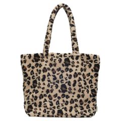 Selencia Sac Fourre-tout Zaya - Teddy Sac Ordinateur 16 pouces - Léopard